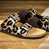 Sandales femme à brides léopard & boucles dorées - 9srm024