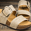 Sandales femme à brides léopard & boucles dorées - 9srm026