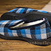 Pantoufles charentaises pour homme carreaux bleu - 9vmont0104