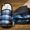 Pantoufles charentaises pour homme carreaux bleu - 9vmont0104