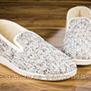 Pantoufles charentaises pour femme tweed neige moucheté - 9vmont0139