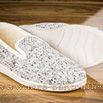 Pantoufles charentaises pour femme tweed neige moucheté - 9vmont0139