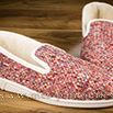 Pantoufles charentaises pour femme tweed brique - 9vmont0144