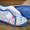 Chausson enfant à scratch bleu dinosaures - 9vmont074