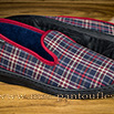 Charentaises été semelle élastomère écossais bordeaux/marine - 9vul57