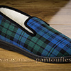 Charentaises hommes semelle élastomère écossais vert/bleu - 9vul86